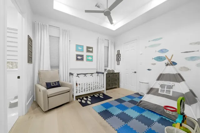 a living room with furniture and decor