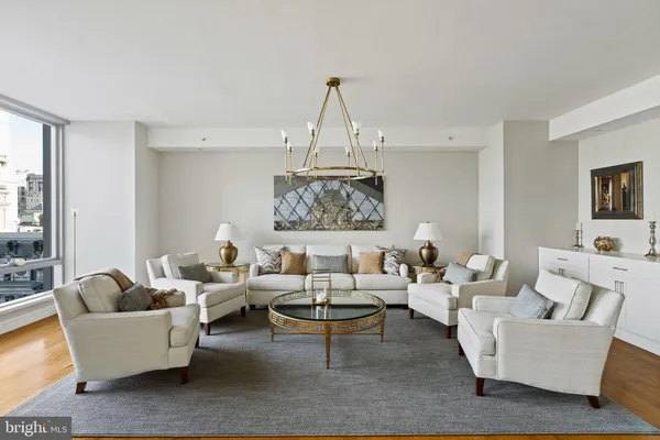 a view of a living room and dining room