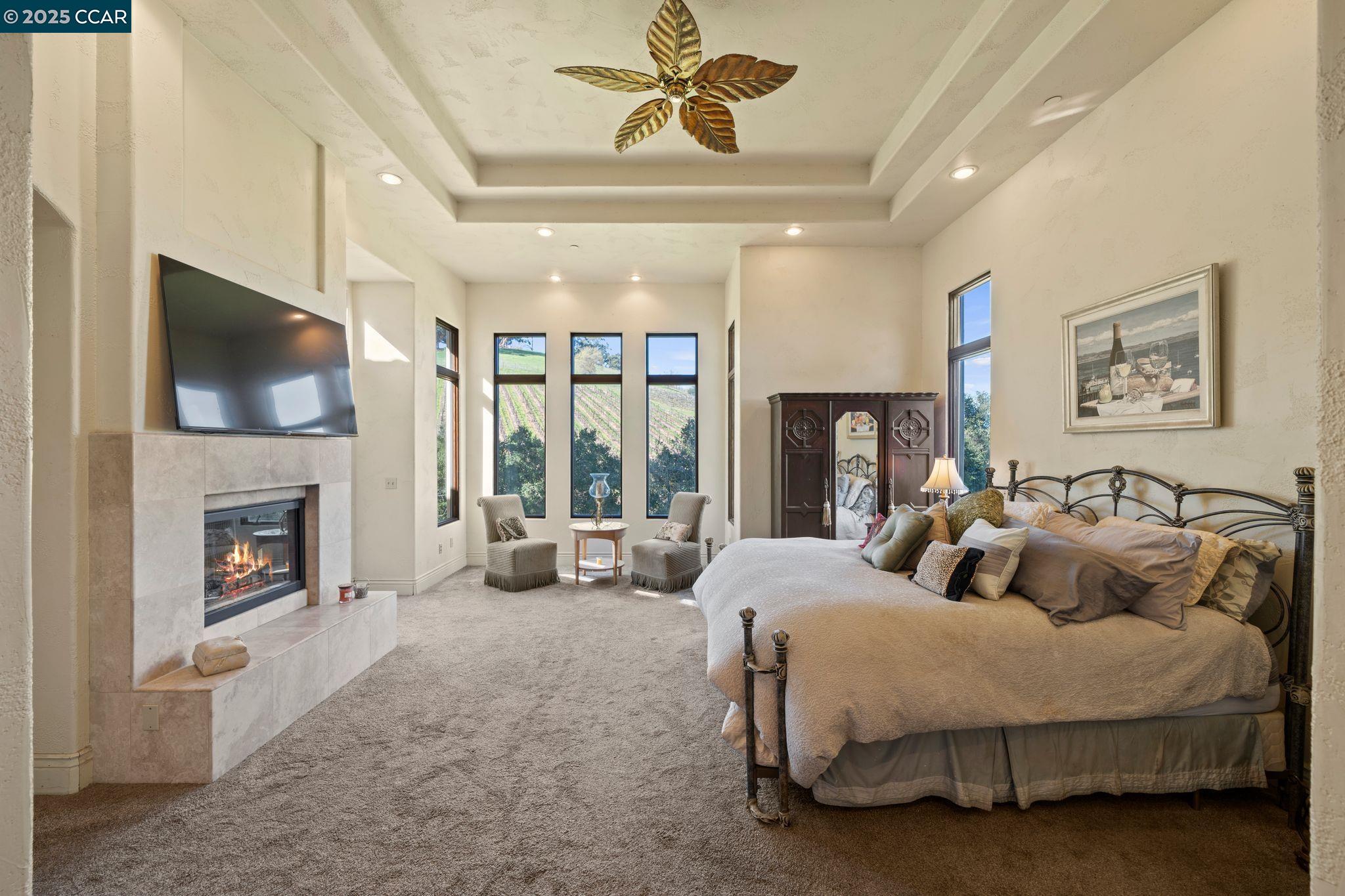 633 Kalthoff Common Livermore, CA 94550 - Photo 17 of 60 a spacious bedroom with a bed and a fireplace