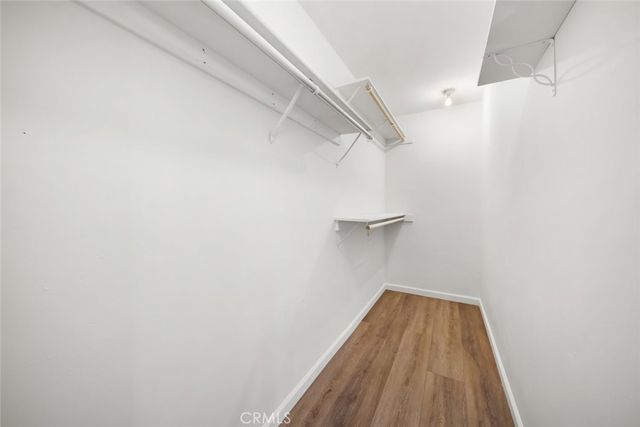 a view of a room with racks on the wall