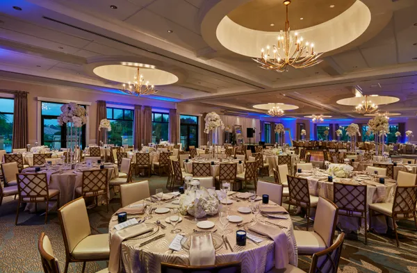 a view of a dining room