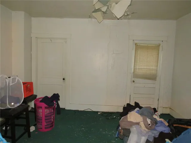 a view of a hallway with a small space