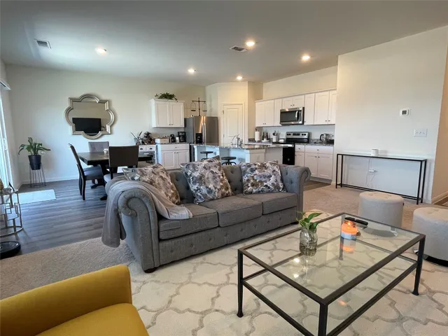 a living room with furniture