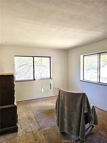 a living room with a large window