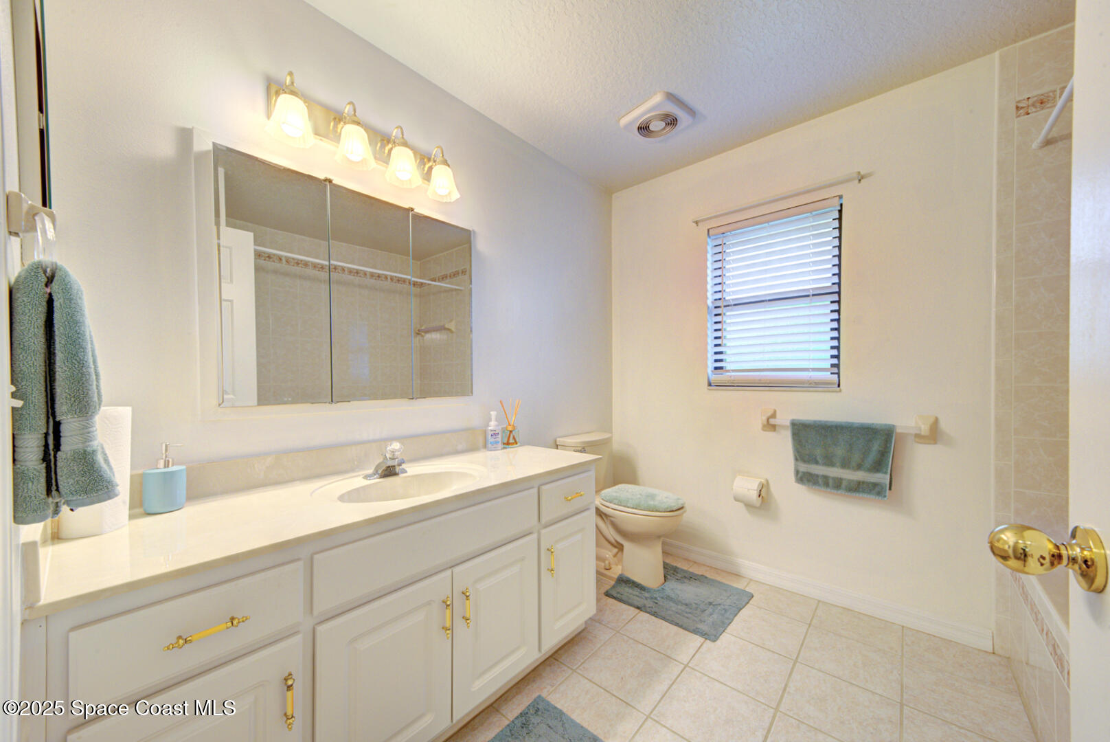 3105 Diamond Road Titusville, FL 32796 - Photo 41 of 81 a bathroom with a double vanity sink a mirror and a toilet