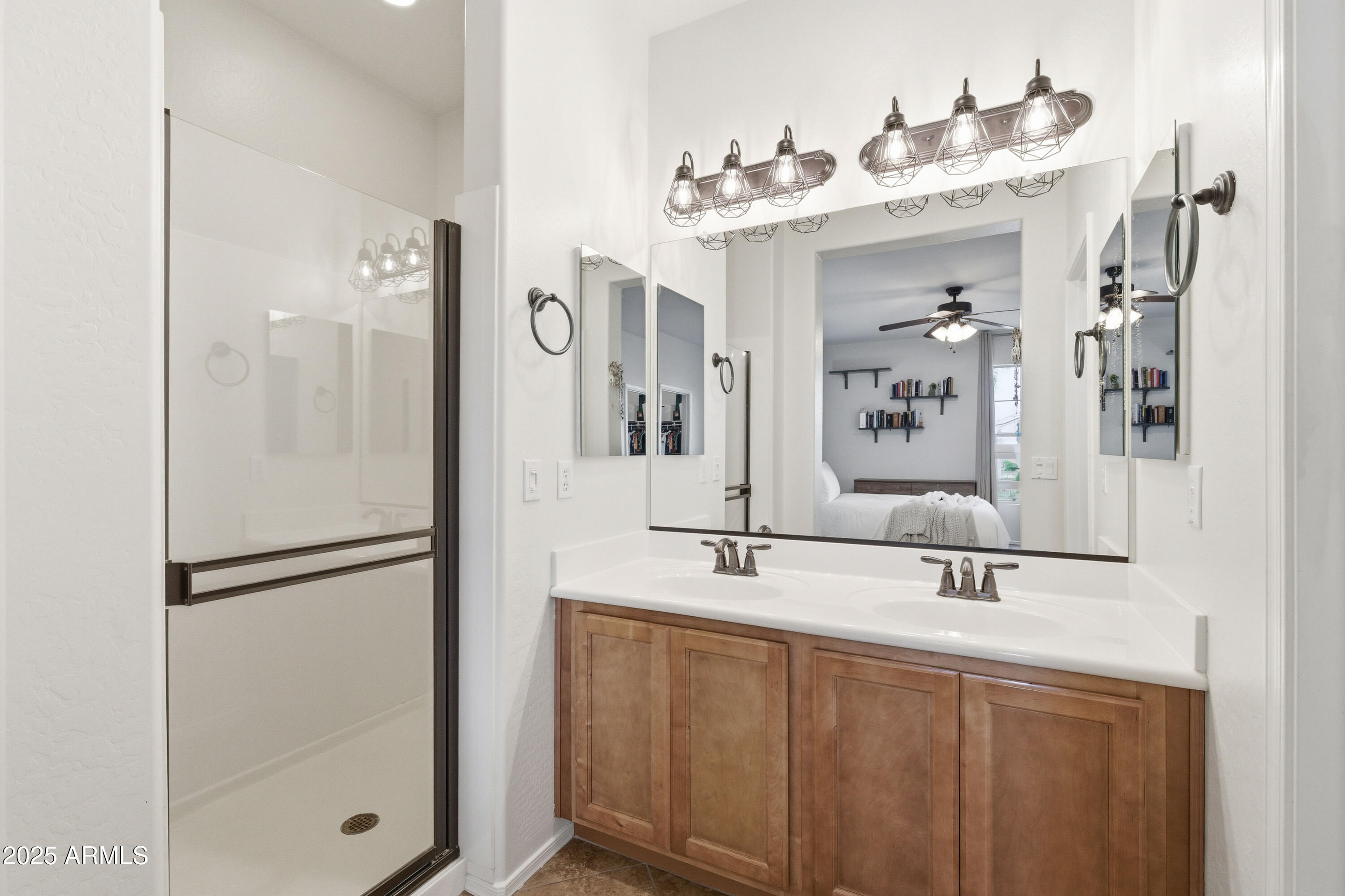 4495 East Woodside Way Gilbert, AZ 85297 - Photo 31 of 80 a bathroom with a sink vanity and shower