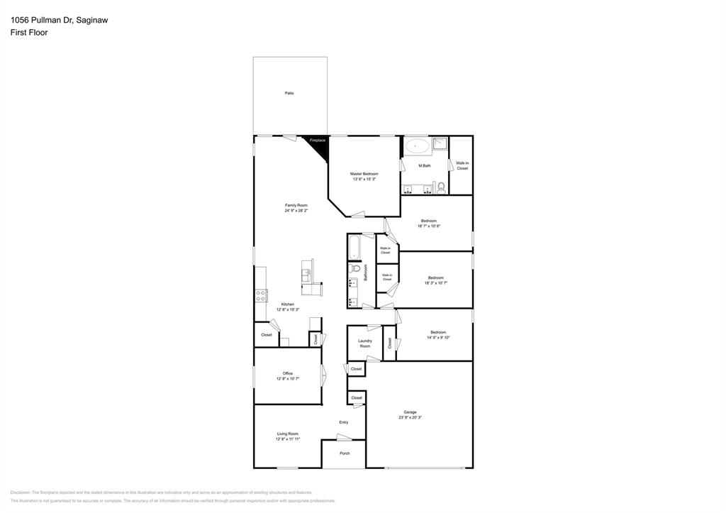 1056 Pullman Drive Saginaw, TX 76131 - Photo 27 of 27 a picture of a floor plan