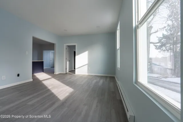 a view of small space with racks on the wall