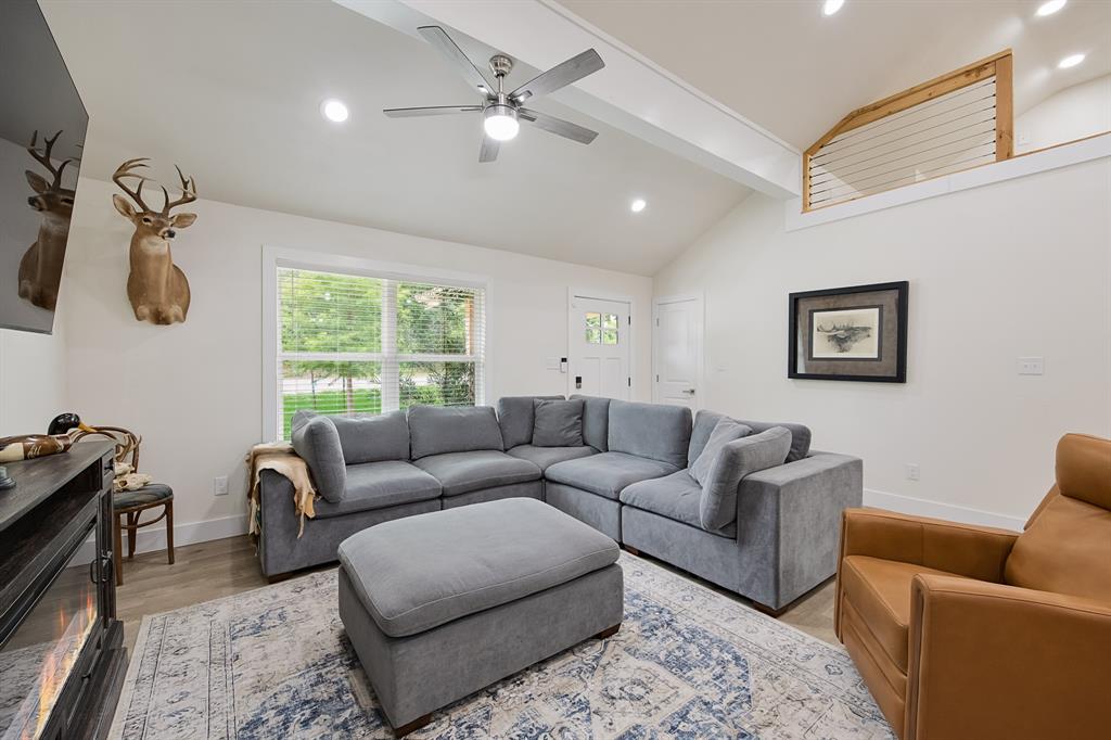 114 Ricky Road Gun Barrel City, TX 75156 - Photo 8 of 18 Vaulted white ceilings featuring recessed lighting and a ceiling fan