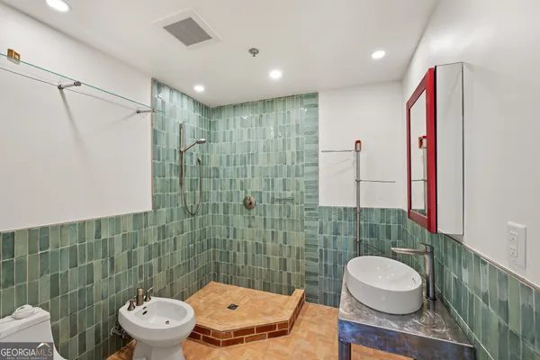 a bathroom with a shower