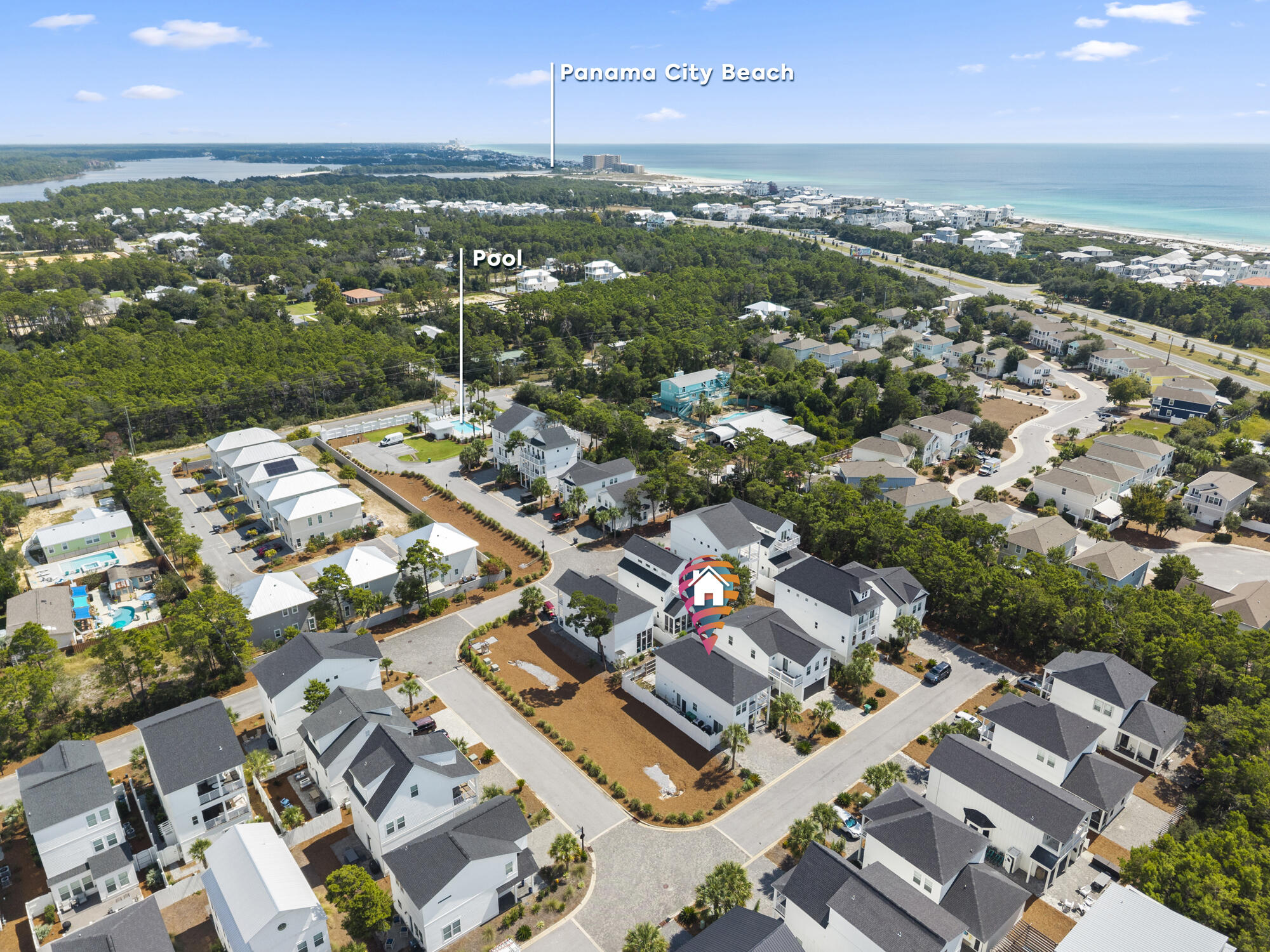 79 Beach View Drive Inlet Beach, FL 32461 - Photo 32 of 41 an aerial view of a city with lots of residential buildings