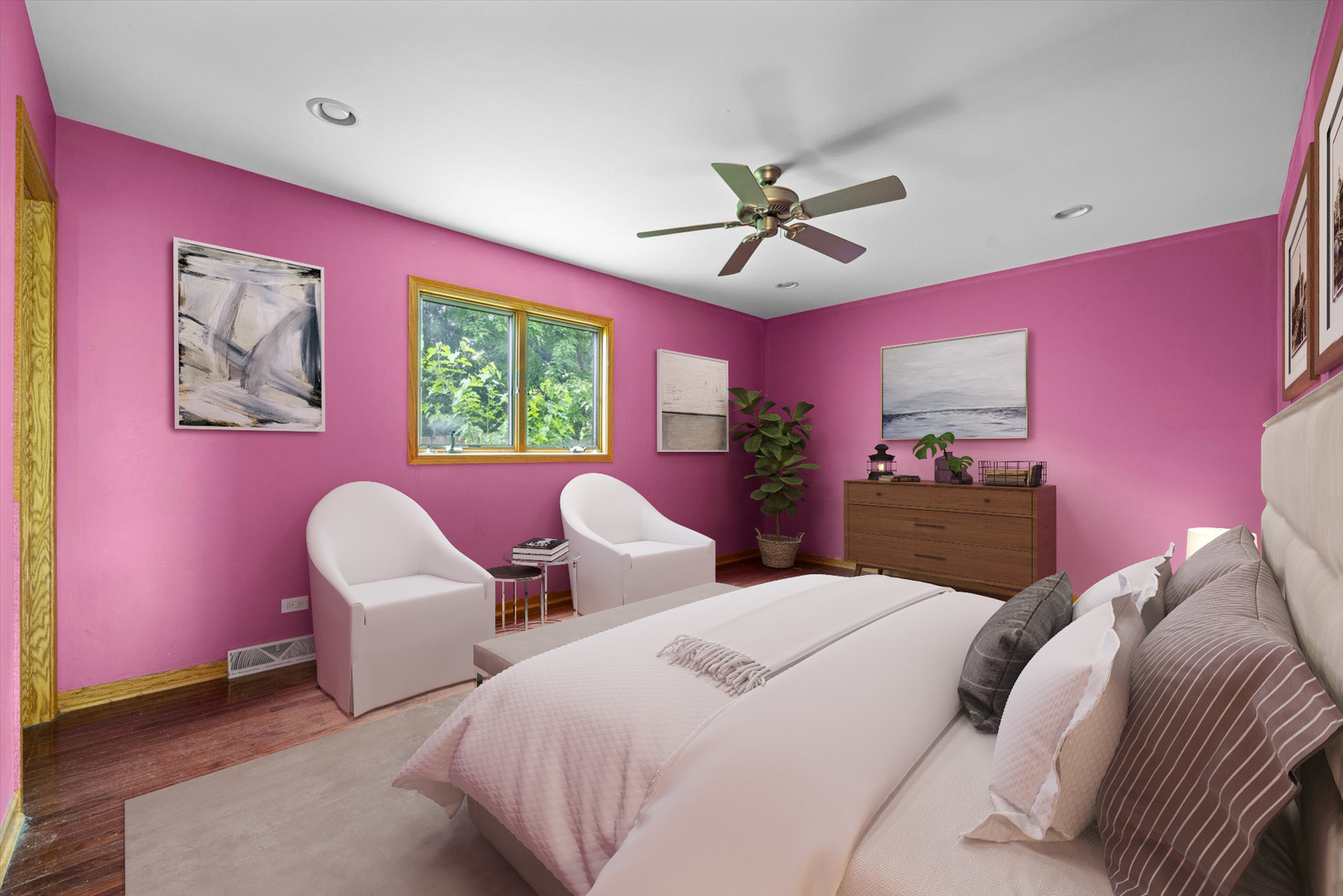 1325 East Lake Avenue Glenview, IL 60025 - Photo 26 of 43 a bedroom with two beds and painted walls