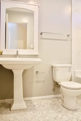 a bathroom with a sink and a toilet