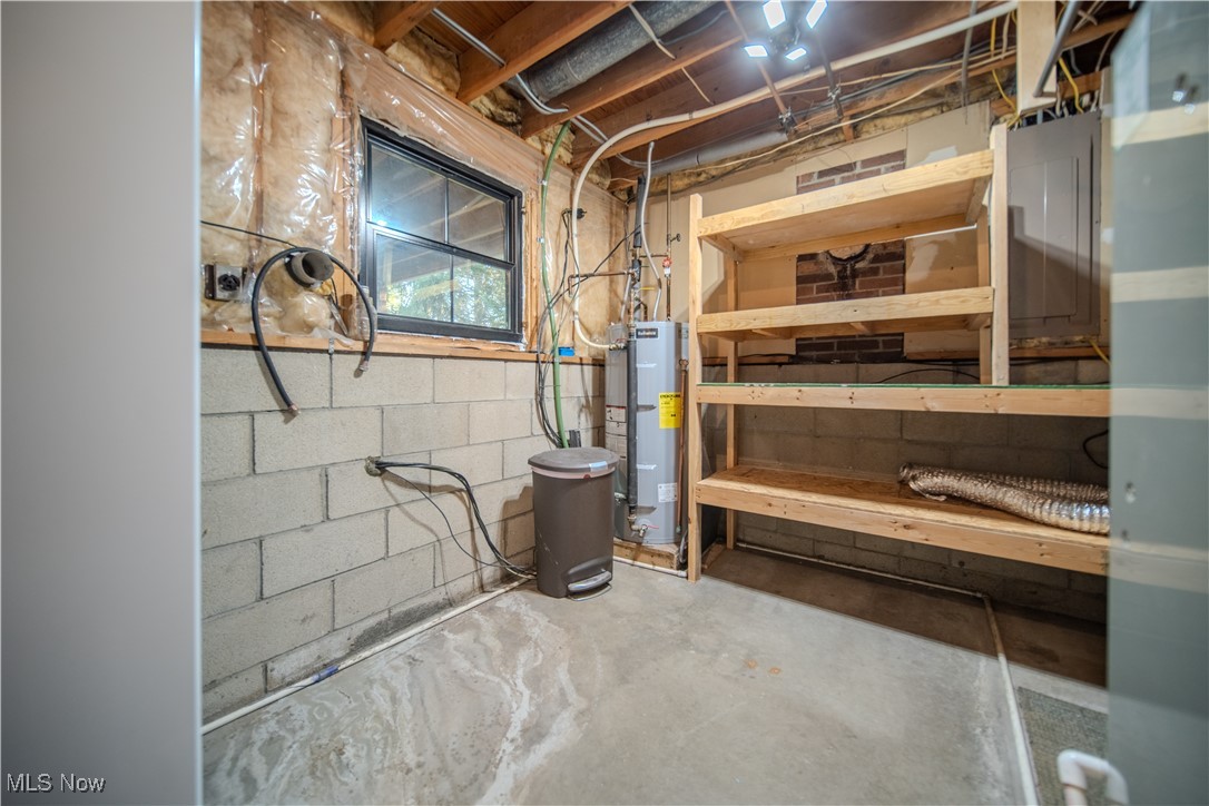 3459 Laubert Road Atwater, OH 44201 - Photo 28 of 39 Basement featuring electric panel and gas water heater