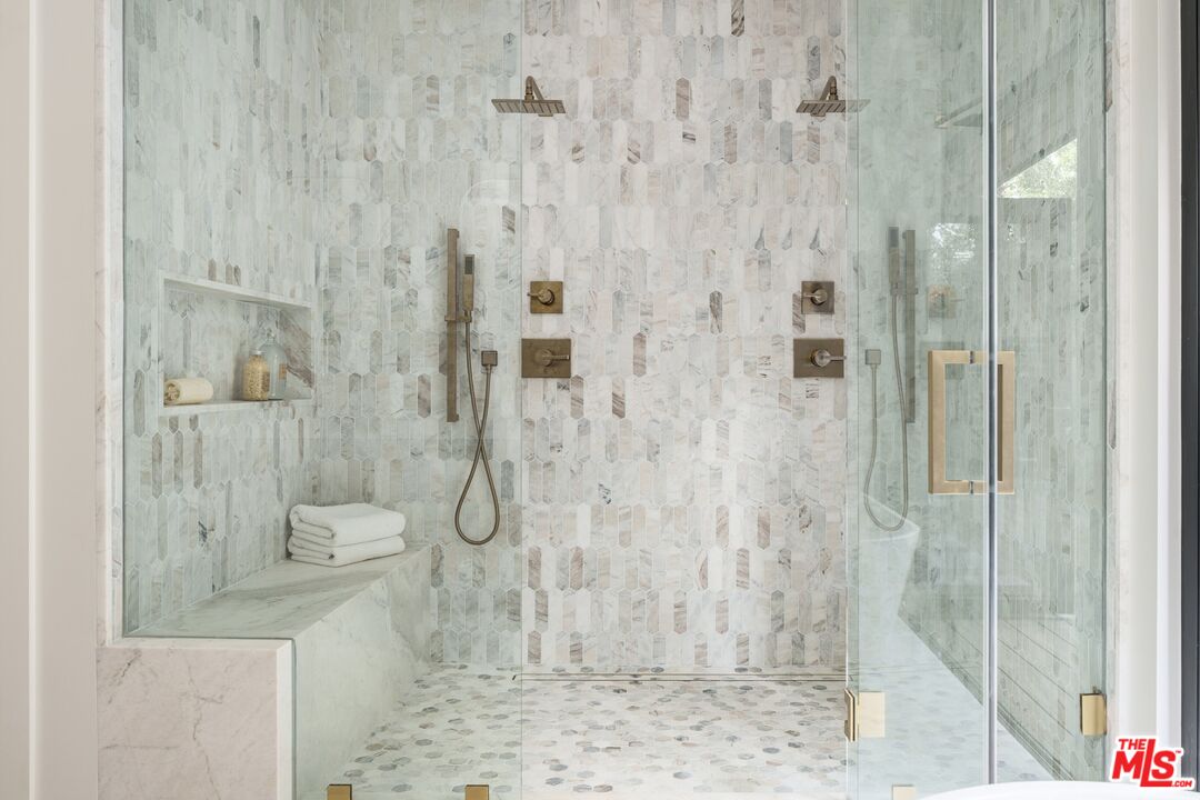 2658 Carmar Drive Los Angeles, CA 90046 - Photo 15 of 29 a bathroom with a granite countertop shower toilet and sink