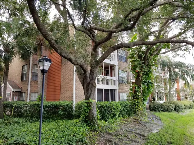 a front view of a house with plants and trees