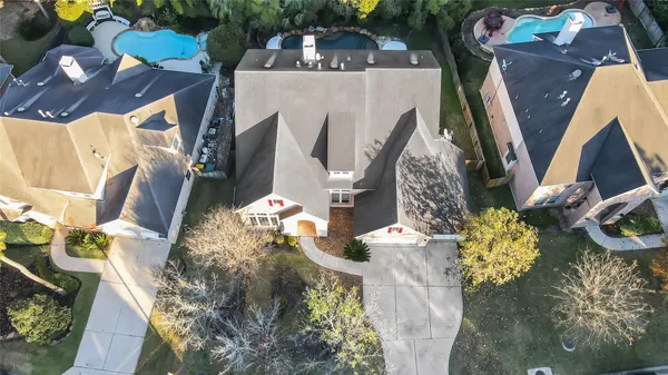 a bird view of a house