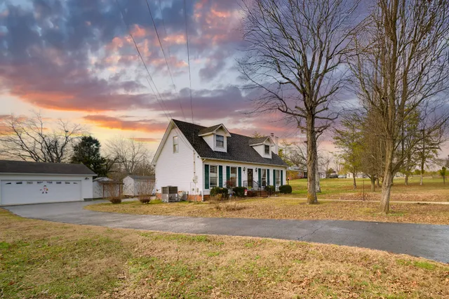 a view of a house with a back yard