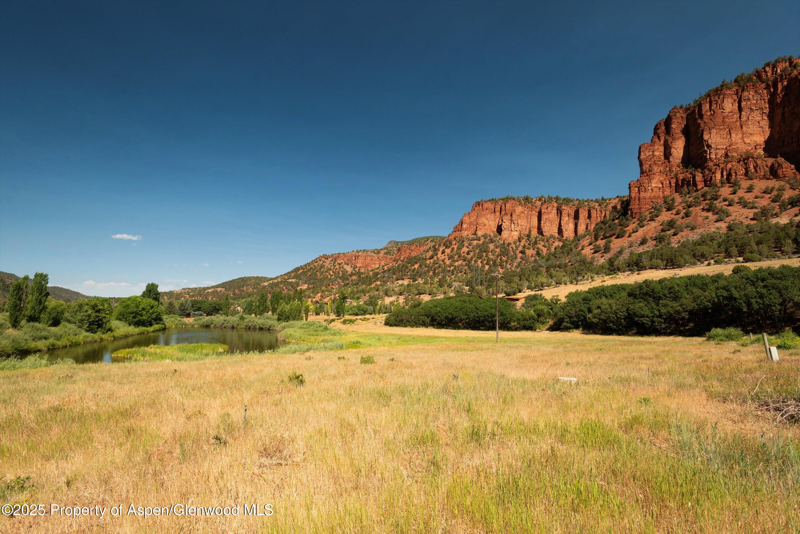 a view of mountain with large trees