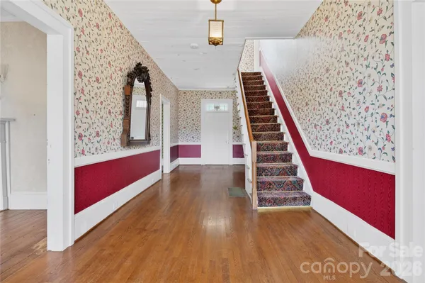 a view of an entryway with staircase