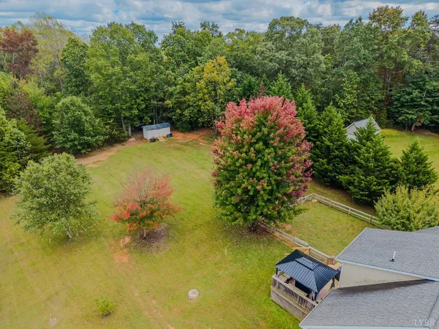a view of a swimming pool with an outdoor space