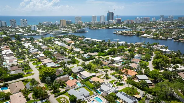 an aerial view of multiple house