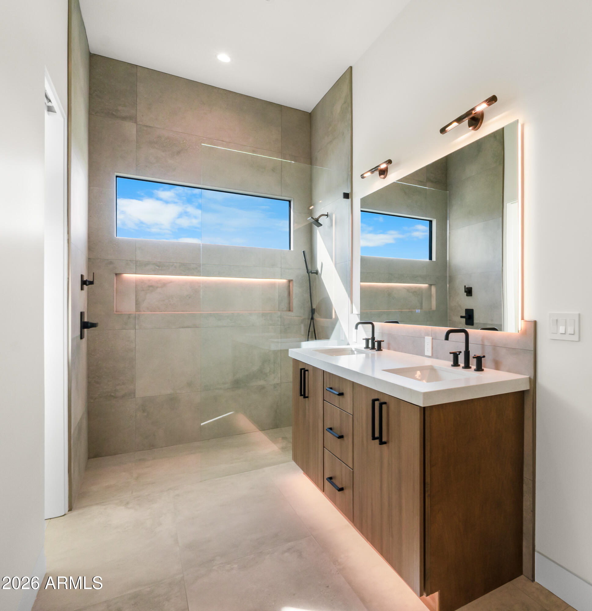 6260 South Key Biscayne Court Gilbert, AZ 85298 - Photo 35 of 68 a bathroom with a sink a toilet a mirror and shower
