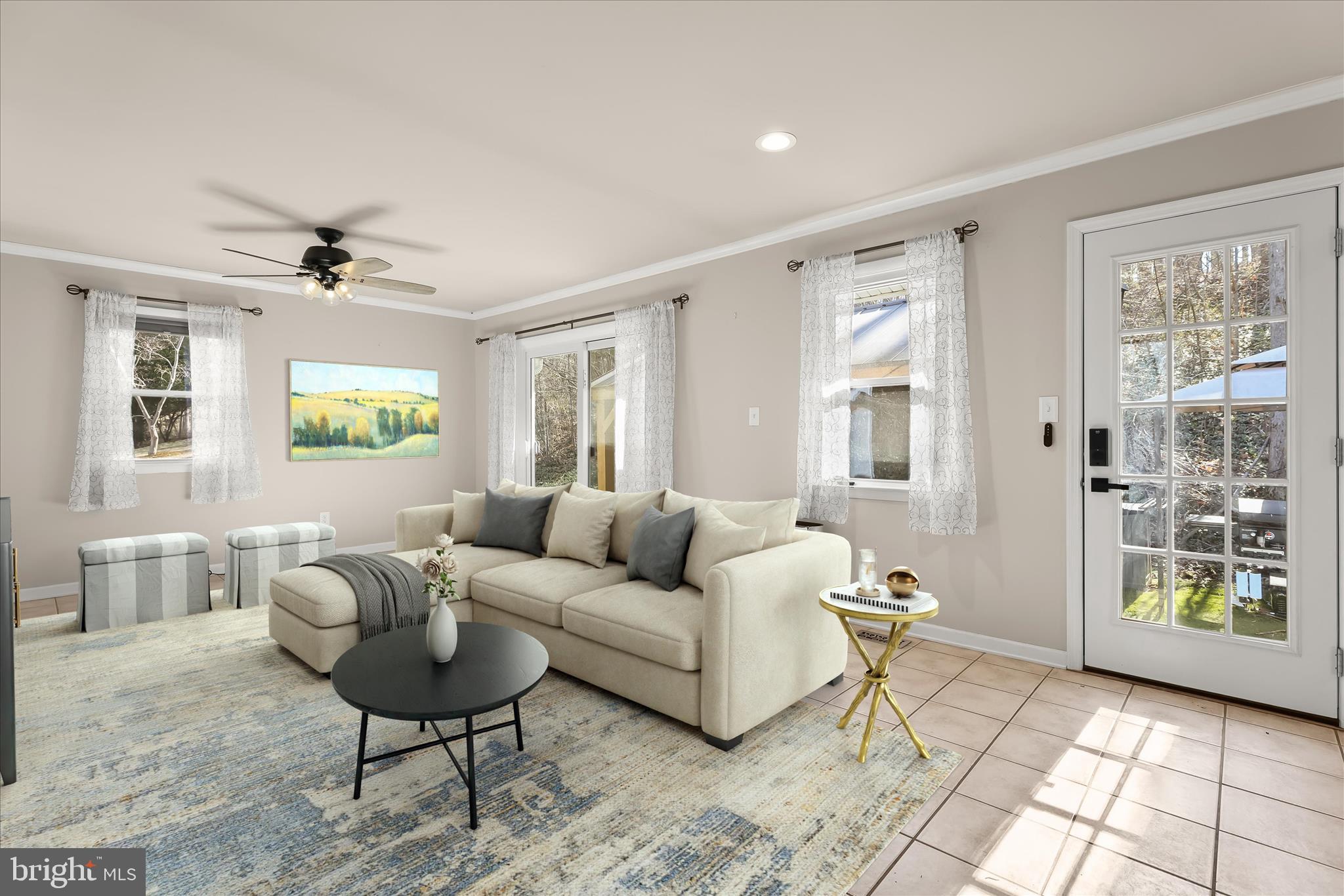 Virtually Staged Family Room