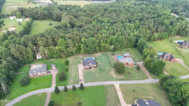 an aerial view of a house