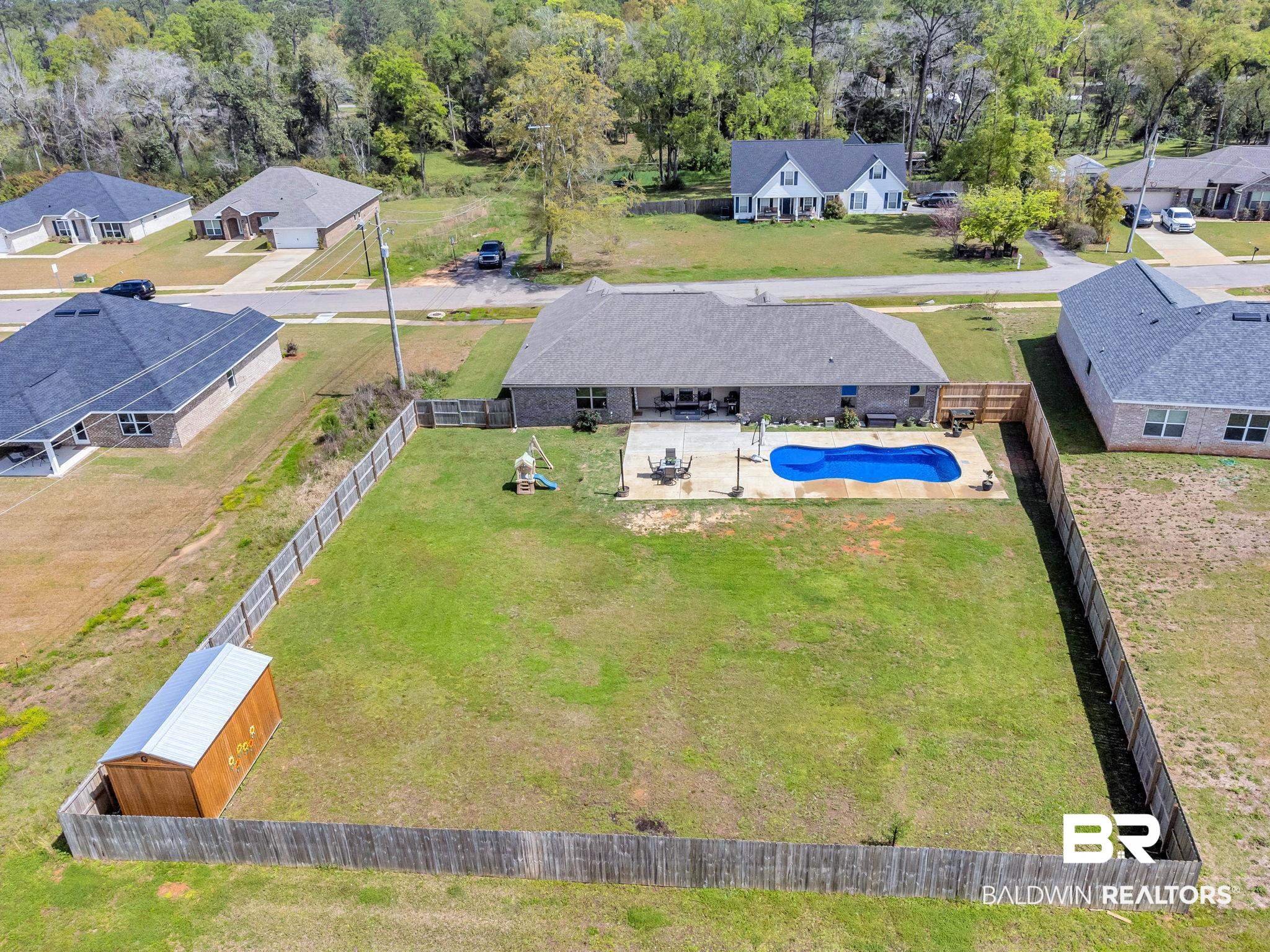 22765 Ridgewood Drive Robertsdale, AL 36567 - Photo 26 of 42 Drone of Backyard