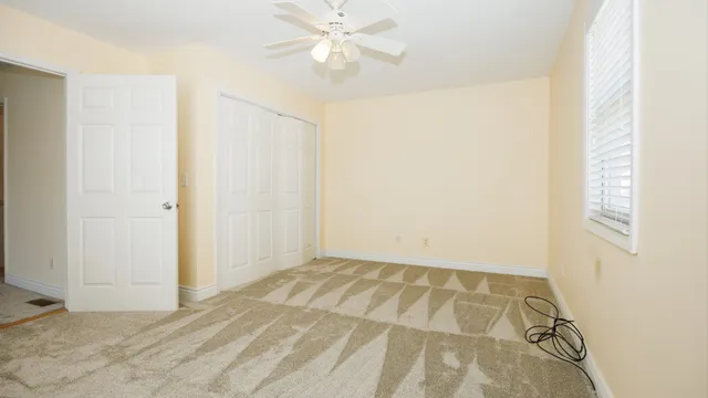 an empty room with a window