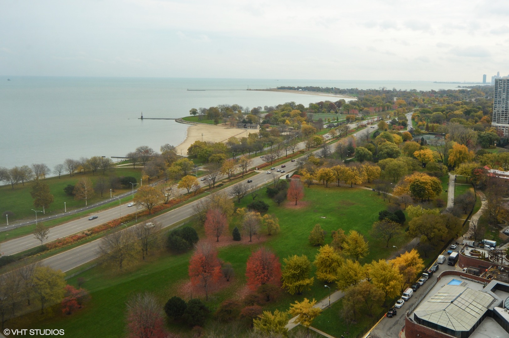 5455 North Sheridan Road, Unit 2810 Chicago, IL 60640 - Photo 9 of 9 an aerial view of residential building with outdoor space