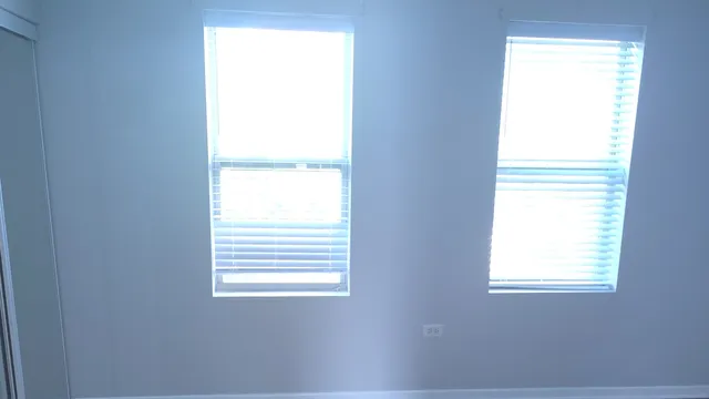 a view of a small space with a window