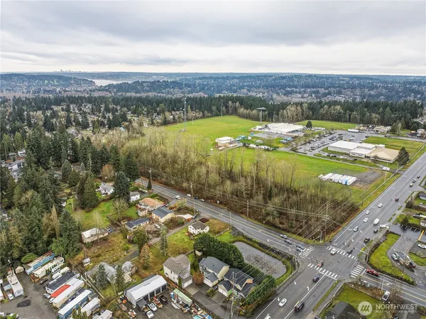 a view of a lake with a mountain
