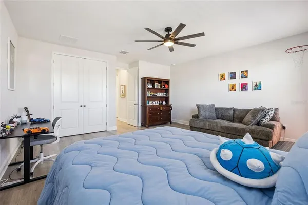 a front view of a house with patio