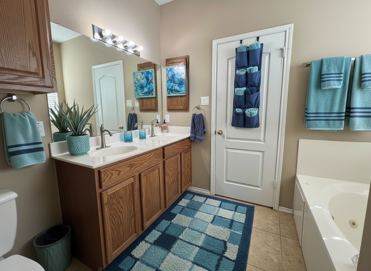 17705 Mahonia Lane Elgin, TX 78621 - Photo 19 of 35 a bathroom with a sink a toilet and shower