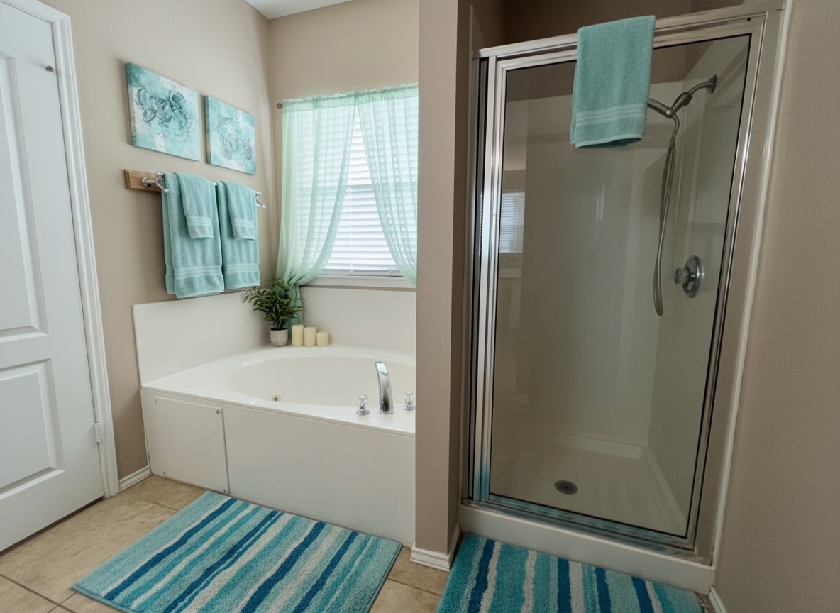 17705 Mahonia Lane Elgin, TX 78621 - Photo 20 of 35 a bathroom with a bathtub and a shower