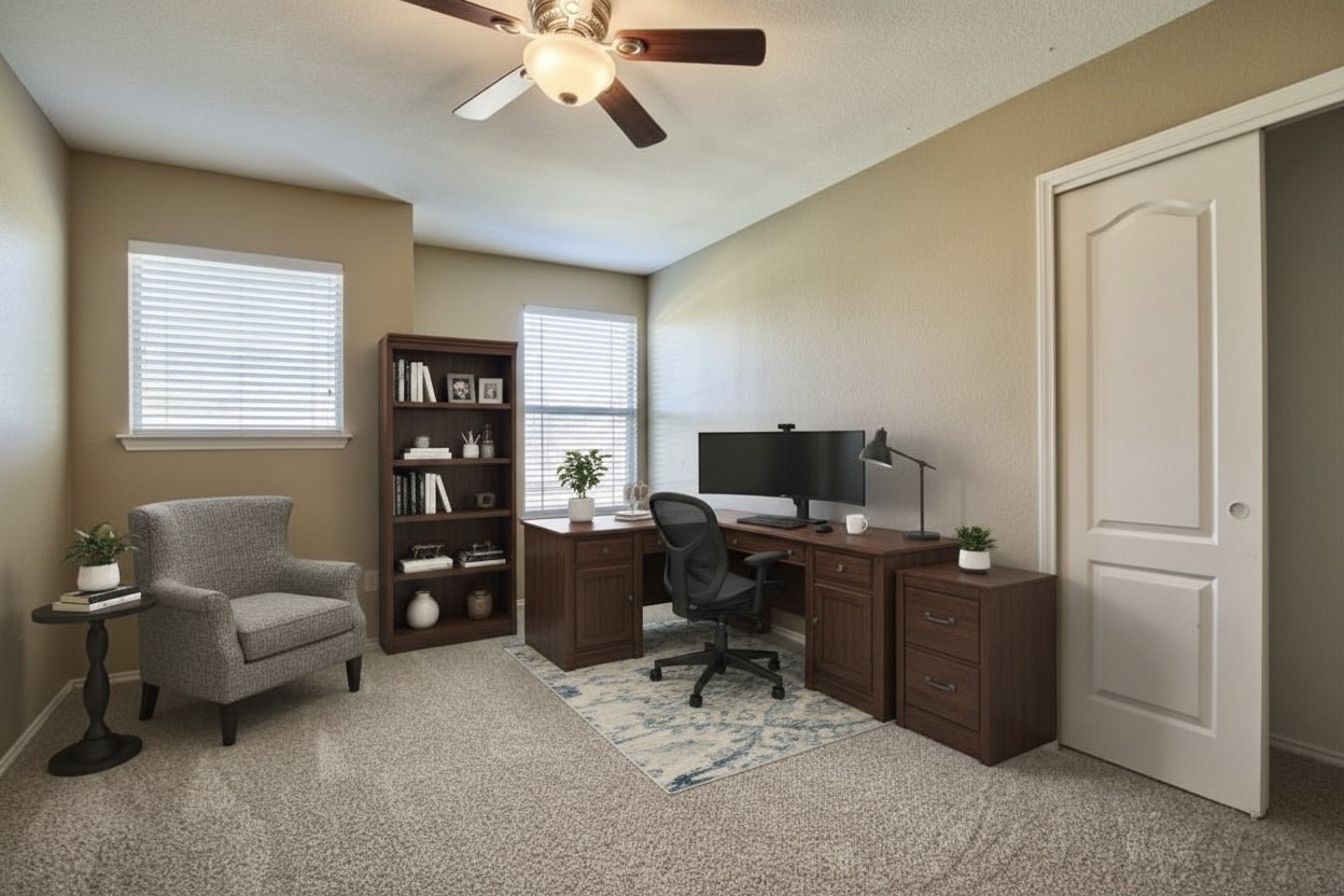 17705 Mahonia Lane Elgin, TX 78621 - Photo 27 of 35 a view of a livingroom with workspace and a window