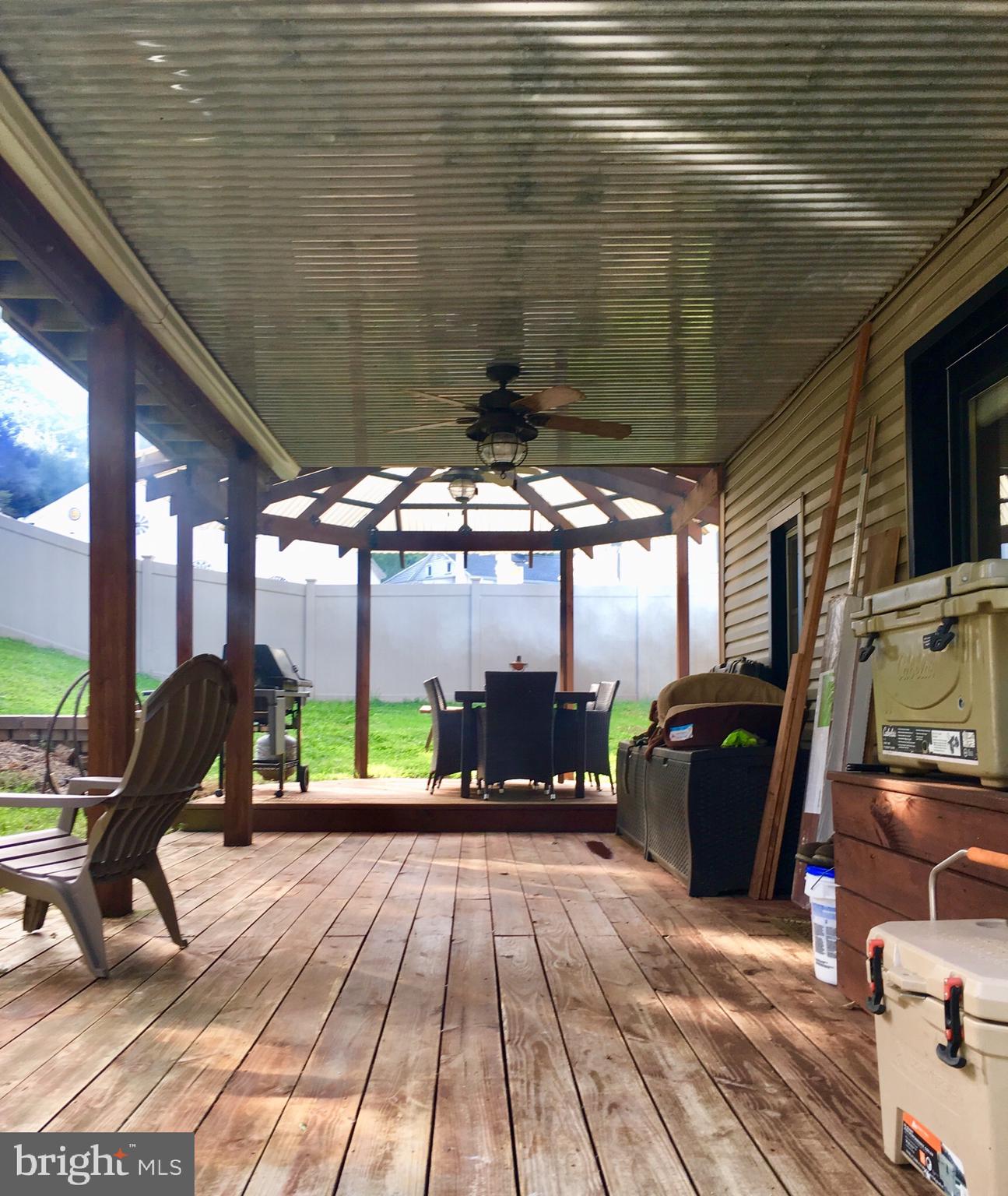 Large deck off back of house