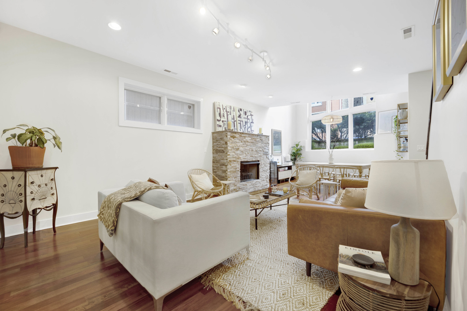 1531 West Fry Street, Unit 1 Chicago, IL 60642 - Photo 18 of 25 a living room with furniture and a fireplace