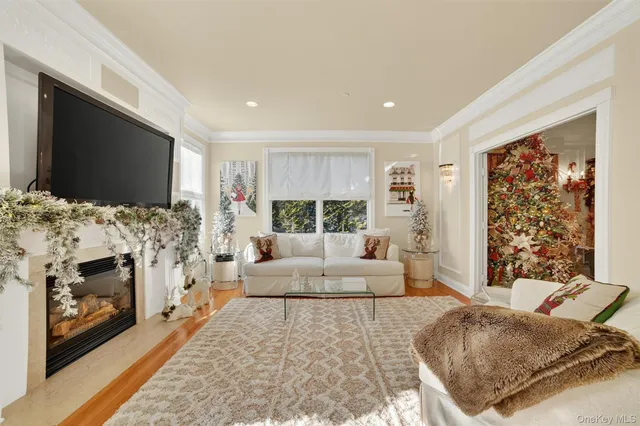 a living room with furniture