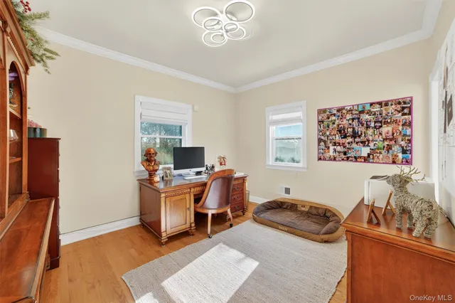 a room with furniture and a window