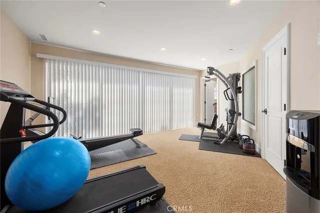 a view of a garden with a fountain