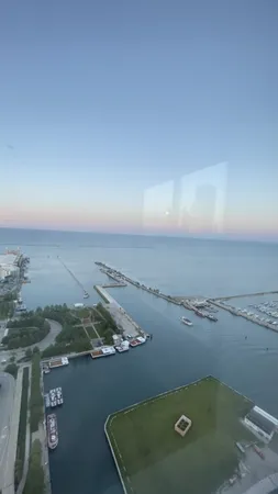 a view of a lake from window