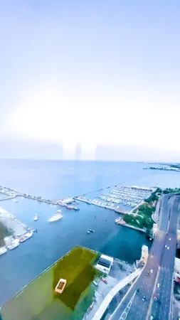 an aerial view of a ocean