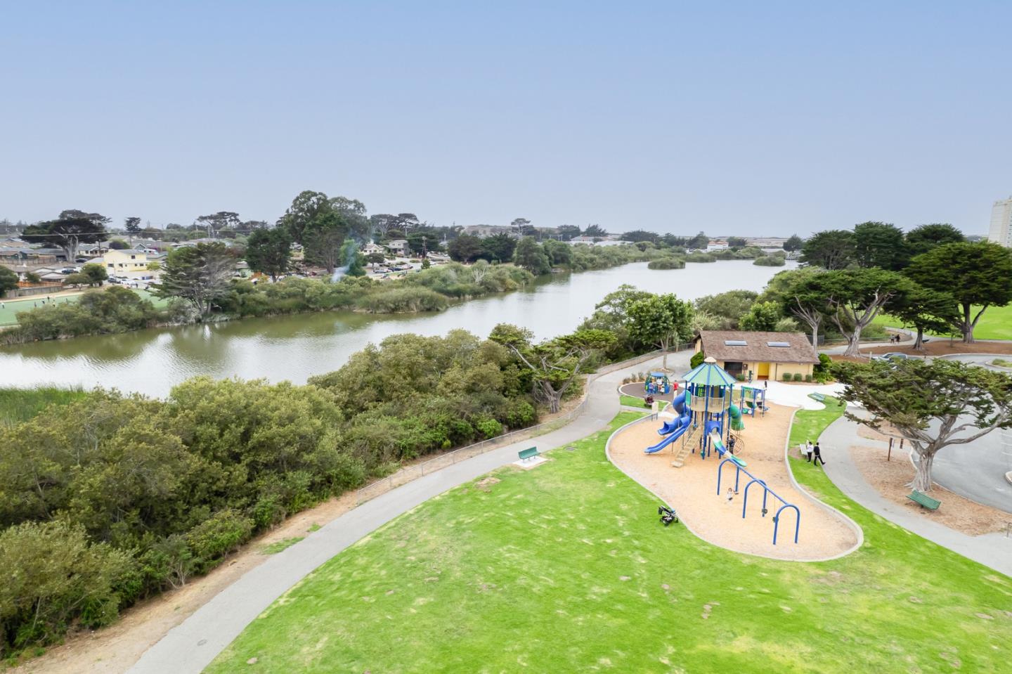 1055 Tweed Street Seaside, CA 93955 - Photo 31 of 33 an aerial view of a house with a lake view