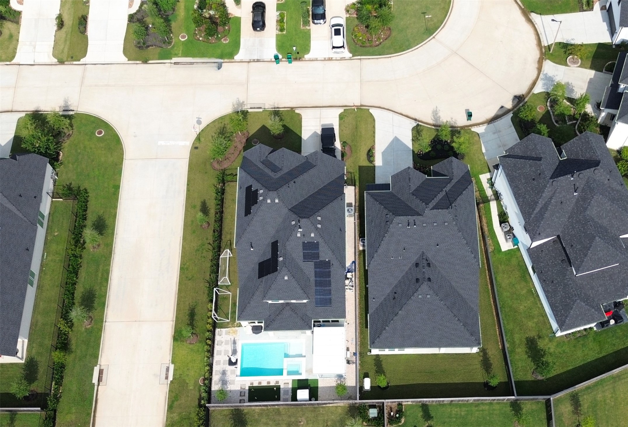 26918 Swanborough Road Spring, TX 77389 - Photo 43 of 50 Aerial view showcases the privacy of this corner lot and modern layout landscape.