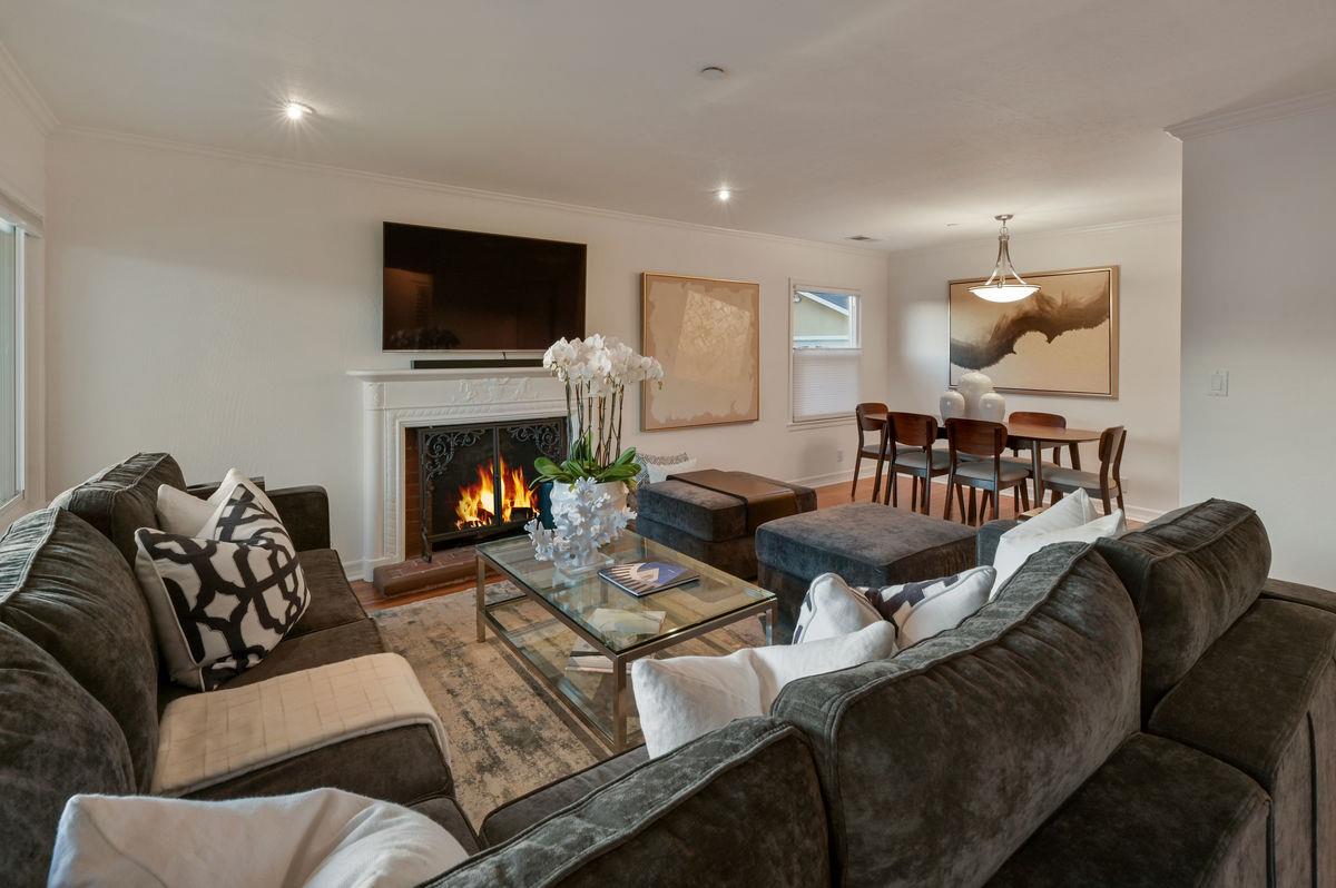 120 Ottawa Street San Mateo, CA 94401 - Photo 3 of 20 a living room with furniture and a fireplace