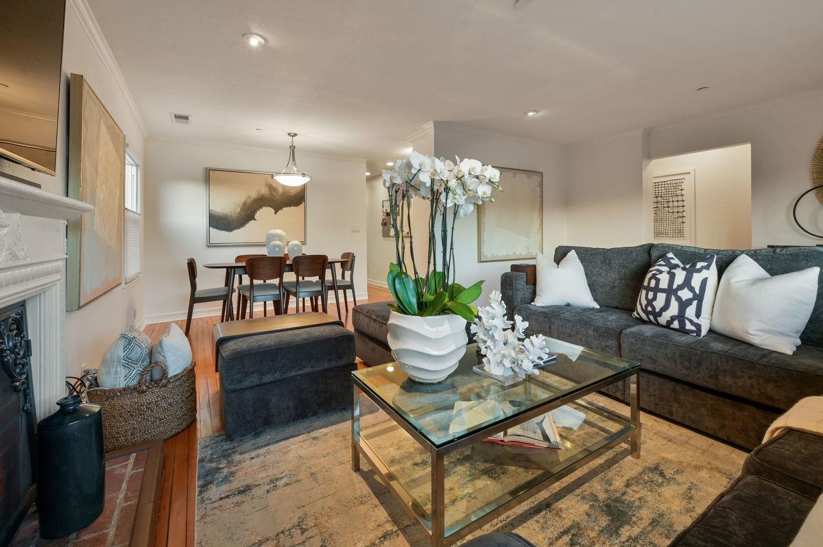 120 Ottawa Street San Mateo, CA 94401 - Photo 4 of 20 a living room with furniture and a chandelier