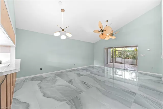 a view of a room with a window